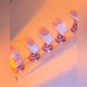 10pc handmade acrylic press on nails with glue